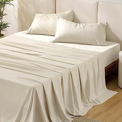 Bedsure King Size Sheets White - Soft Sheets for King Size Bed, 4 Pieces  Hotel Luxury King Sheets, Easy Care Polyester Microfiber Cooling Bed Sheet