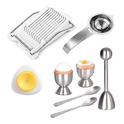 DWEARTY Egg Separator Kit - Egg Slicer, Egg Piercer for Hard Boiled Eggs,  Soft Boiled Egg Holder, and Egg Cracker Topper Set - Specialty Food Grade  Stainless Steel Kitchen Tool - Yahoo Shopping