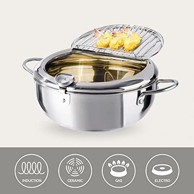 Tempura Stainless Steel Deep Fryer Pot With Temperature Cont