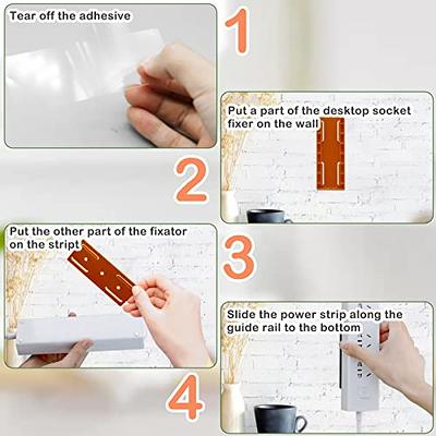 Self Adhesive Power Strip Fixator Socket Holder Mount Punch-Free  Wall-Mounted Desktop Socket Fixer Organizer