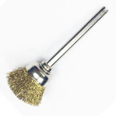 Robtec 2 in. x 1/4 in. Shank Crimped Brass Coated Steel Wire Cup Brush