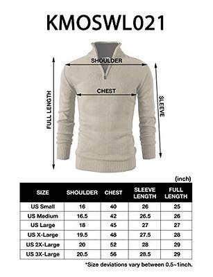 H2H Men's Casual Slim Fit 1/4 Zip up Long Sleeve Pullover Mock