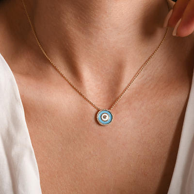 Evil Eye Gold Necklaces: Carly Michelle Evil Eye Diamond Sapphire Necklace  · Dana Rebecca Designs