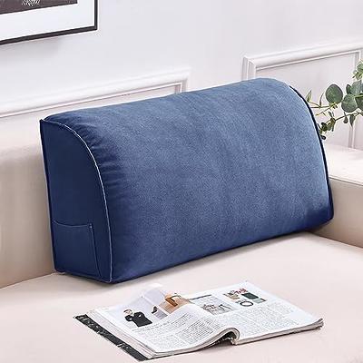 Triangular Reading Pillow Large Bolster Headboard Rest Cushion Backrest  Positioning Support Wedge Pillow for Day Bed Bunk Bed with Removable Cover  