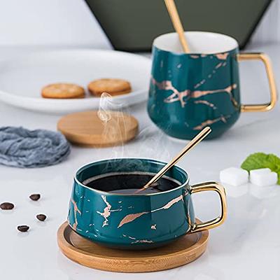 Luxury Gold Inlay Ceramic Coffee Cup And Saucer Coffee Cup Set