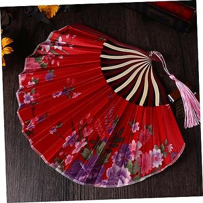 Paper Fans Handheld Foldable Women Floral Folding Women's Miss Flowers Bulk