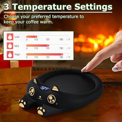  PUSEE Coffee Mug Warmer, Electric Large Candle Warmer Plate  with 4H Auto Shut Off, 3-Temp Settings Coffee Cup Warmer for Desk Coffee Mug  Heater Plate Candle & Coffee Warmer for Tea