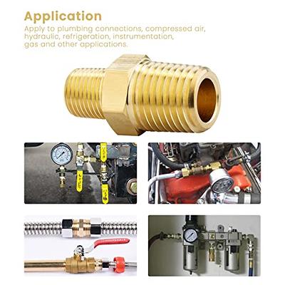 1/4 x 1/8 Male NPTF Pipe Reducing Hex Nipple Solid Brass Pipe Fittin –  compressor-source