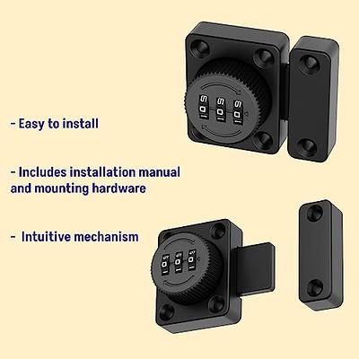 Cabinet Door Latch – Keyless Combination Lock for Cabinet Doors –  Mechanical 3-Digit Passcode Cabinet Lock – Zinc Alloy Safety Lock for  Kitchen Cabinet, Cupboard, Drawer, Safe (Black) - Yahoo Shopping