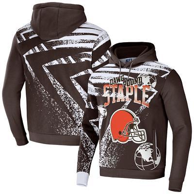 Men's Mitchell & Ness Black Cleveland Browns Allover Print Fleece Pullover  Hoodie