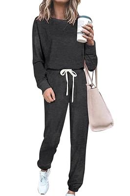 SweatyRocks Women's 2 Pieces Outfits Long Sleeve Crop Top and Sweatpants  Jogger Set Black S at  Women's Clothing store
