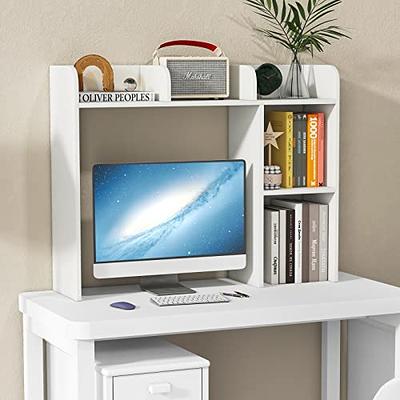 Wood Desktop Shelf Organizer, Office Dorm Desk Bookshelf Storage