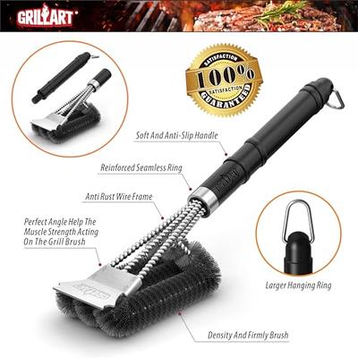 GRILLART Grill Brush and Scraper with Deluxe Handle, Safe Wire Grill Brush  BBQ Cleaning Brush Grill Grate Cleaner for Gas Infrared Charcoal Porcelain  Grills, BR-8529 - Yahoo Shopping