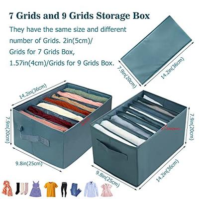 EASEVE 2pcs Closet Organizers and Storage Bins for Clothes - 12 Cell Drawers Organizer Grid Storage Box for Jeans Pants Sweater