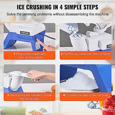 VEVOR Ice Crushers Machine, 176lbs Per Hour Electric Snow Cone Maker with 2  Blades, Shaved Ice Machine with Cover, 220W Ice Shaver Machine for  Margaritas, Home and Commercial Use - Yahoo Shopping