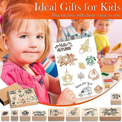 HOWAF 16Pcs Wooden Stamps for Kids Girls Craft with Ink Pad 4pcs Unicorn  Mermaid Princess Heart Rainbow Butterfly Stamps for Girls DIY Scrapbook  Card Making, : : Toys