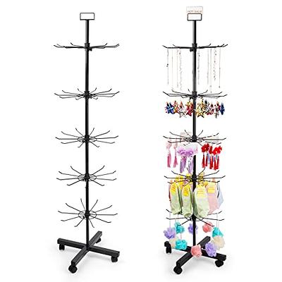 Exttlliy Retail Display Stand Store Display Rack 5 Tier Metal Spinning  Display Stand Rack with Wheels Keychain Display Rack with Hooks Jewelry  Socking Hat Display Stand for Malls, Showroom, Retail - Yahoo Shopping