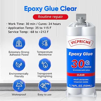 Clear 1:1 50ml 2 Part Epoxy Wood Metal Plastic Glass Ceramic Concrete Glue  Epoxy Resin