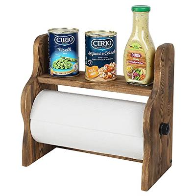 Wall-Mounted Black Paper Towel Holder with Shelf