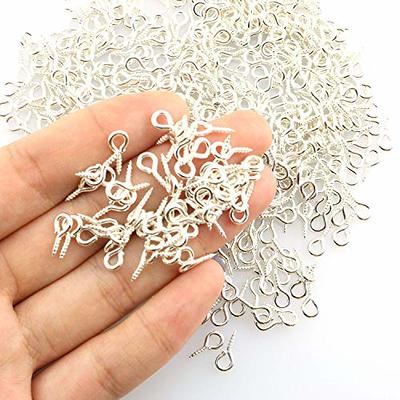 Tegg Screw Eye Pin 500PCS Silver Mini Eye Hooks Bail Peg Sets for