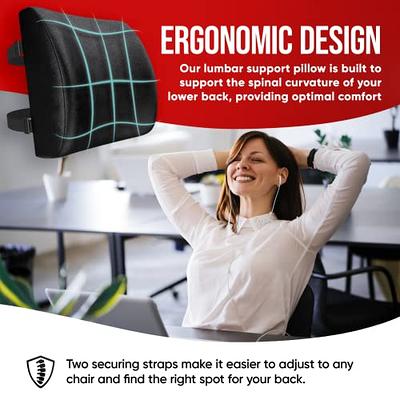 Pharmedoc High Density Memory Foam Lumbar Support Cushion For Office Chair  & Car Seat - Orthopedic & Ergonomic Pillow Design : Target