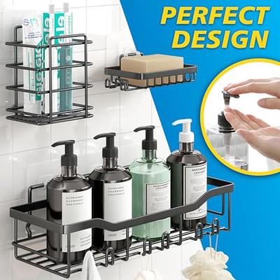 Coraje Adhesive Shower Caddy, [2-Pack] Organizer, Large Capacity