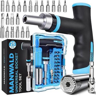 Universal Socket Tools Gifts for Men Dad - Christmas Stocking Stuffers for Men Socket Set with Power Drill Adapter Super Grip Socket Cool Gadgets for