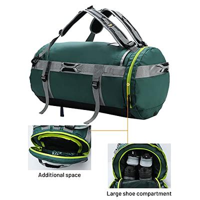 Large Sports Gym Bag Duffel Bag with Shoe Compartment - Green