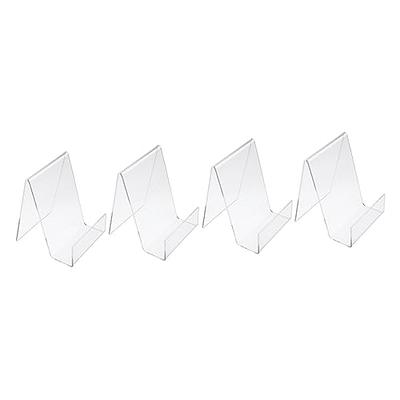Boloyo Acrylic Book Stand with Ledge,6PC 4 Inch Clear Acrylic