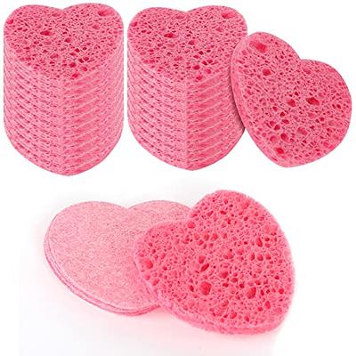 50-Count Heart Shape Compressed Facial Sponges, 100% Natural Cosmetic Spa  Sponges for Facial Cleansing for Daily Facial Cleansing, Exfoliating Mask