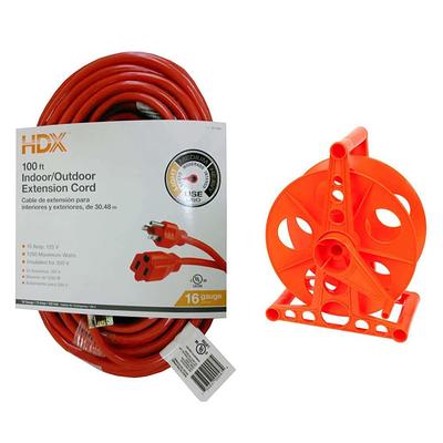 100 ft. 16/3 Indoor/Outdoor Extension Cord, Orange and 150 ft. 16