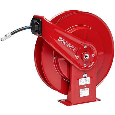 Regency Open Stainless Steel Hose Reel with Hose and Spray Valve