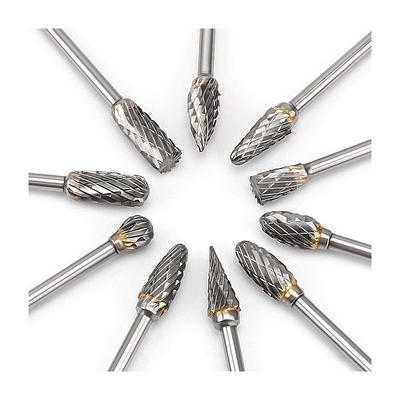 Carbide Double Cut Carving Bits For Dremel Rotary Tool 10 Pcs 1/8