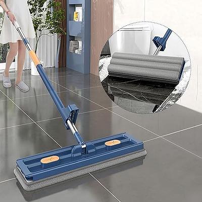 Eyliden Microfiber Dust Mop with Adjustable Handle with 2 Mop Pads in Total  for Floor Cleaning Wet & Dry Use , Blue