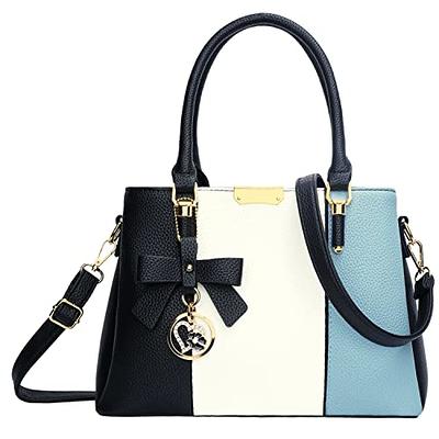 Lacel Urwebin Handbags for Women Designer Fashion Purses Top Handle Satchel Leather Shoulder Bags 2pcs with Small Wallet (White)