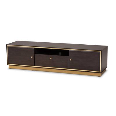 Baxton Studio Cormac Modern Dark Brown Wood 2 Door TV Stand