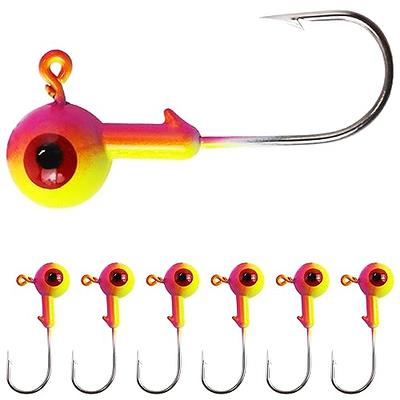 MAFIMOEA 15-50Pcs Fishing Jig Heads Hooks Set 3D Eyes High Carbon