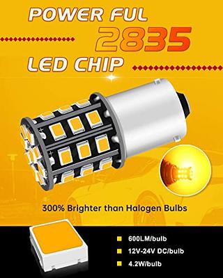 Qoope 1056 BAU15S LED Blinker Lights Bulbs Yellow, Non-polarity 12