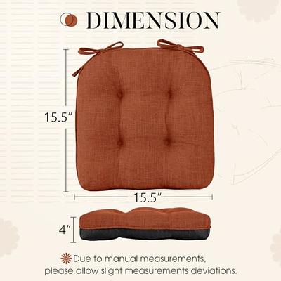 Basic Beyond Chair Cushions for Dining Chairs 4 Pack, Memory Foam Chair  Cushion with Ties and