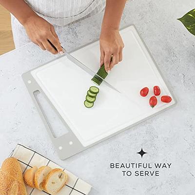 Joyjolt Cutting Board Set-cutting Boards For Kitchen-non Slip Large & Small Chopping  Boards; Meat Cutting Board With Juice Groove-white & Grey : Target