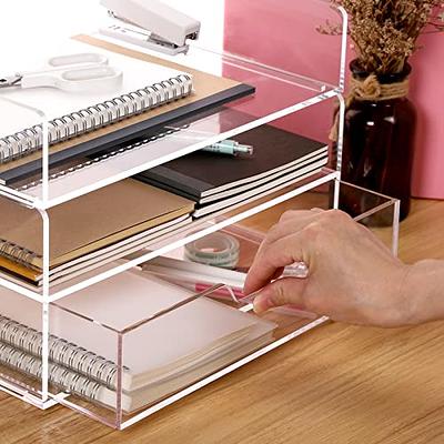 Paper Organizer Tray, Acrylic Desk Organizer, Clear Paper Tray, Office Desk  Accessories 2 Tiers Letter Trays, File Organizer for Desk 2 Pack - Yahoo  Shopping