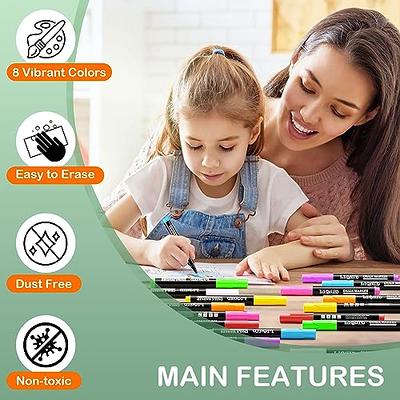  SILENART Chalk Markers Fine Tipe 1mm - 8 Pack - Dry & Wet  Erase Marker Pens - Chalkboad Markers for Kids, Liquid Chalk Markers  Erasbale, Window Markers for Car Glass