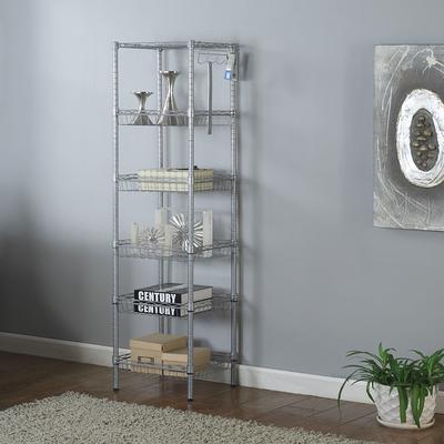 Style Selections LC4HC-R Steel 4-Tier Utility Shelving Unit (35.7-in W x 14-in D x 53-in H)