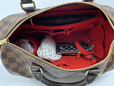 AlgorithmBags Purse Organizer Insert | Designed for Louis Vuitton LV Speedy 30 35 40 25 | Luxury Liner Shaper Divider (25, Red)