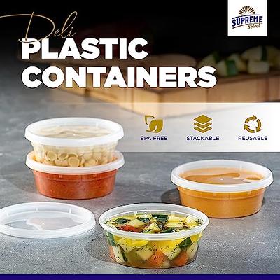 Comfy Package [24 Sets - 32 oz.] Plastic Deli Food Storage Freezer  Containers With Airtight Lids