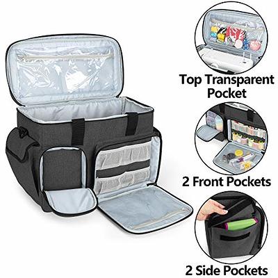  Teamoy Sewing Machine Case, Carrying Tote Bag Storage Organizer  Compatible with Brother, Singer Sewing Machines and Accessories, Gray