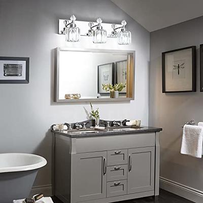 SOLFART Dimmable Bathroom Vanity Light Modern Bathroom Light Fixtures Over  Mirror 3 Lights LED Light for Bathroom Chrome- White light- Dimmable 3  Lights 