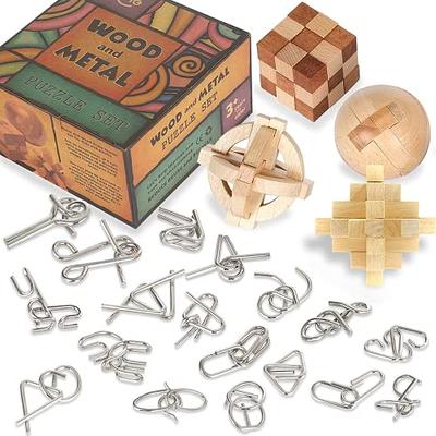  Brain Teasers Metal Wire Puzzle Toys - Assorted Metal