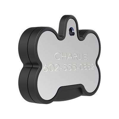 YIP Smart Tag Dog ID Tag - Works with Samsung Galaxy Phones, Bone, Silver 