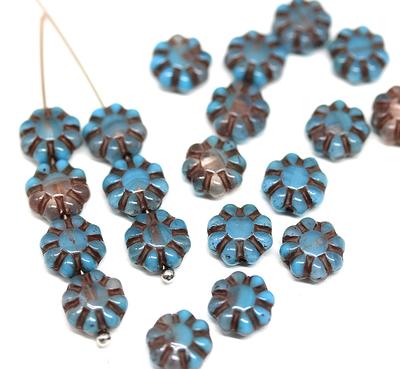 15 - Victorian Heart Bead Valentine Beads Czech Glass Blue With Purple Wash  Beads - Yahoo Shopping